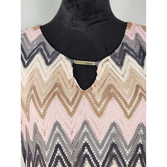 Tacera Sheer Overlay Bell Sleeve Crochet Look Dress Career Day Out - SIZE M - Picture 3 of 16